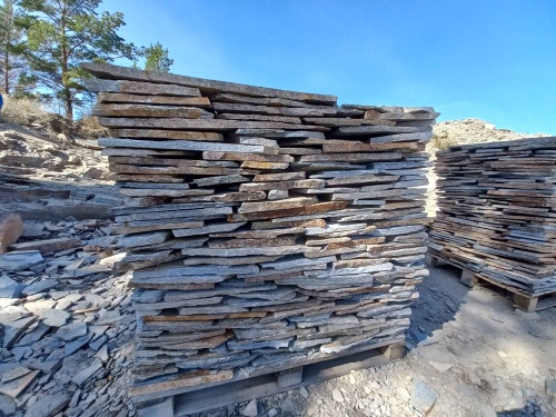 Плитняк златолит серебристый для фасада купить в Бронницах